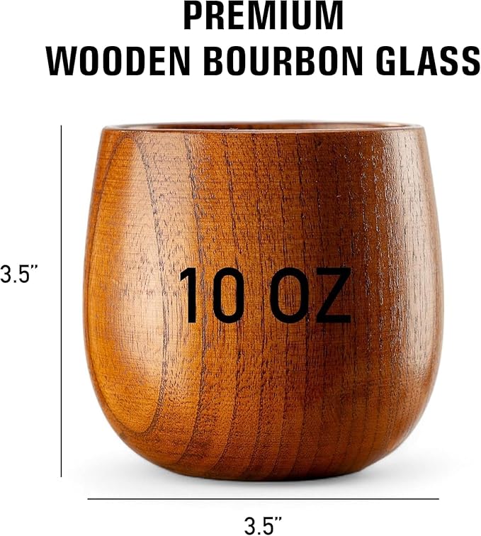 Personalized 5th Anniversary Wedding Gifts - I Wood Marry You All Over Again Wooden Whiskey Glass - Engraved 10 oz Bourbon Gifts for Husband, Boyfriend