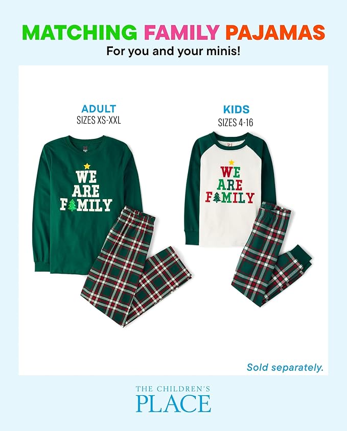 The Children’s Place Family Matching, Christmas and Holiday Pajama Sets, Cotton