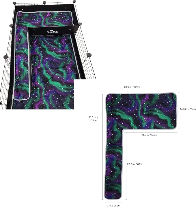 Tater Pets Loft and Ramp Fleece Liner or Kavee C&C Cages (Northern Lights)
