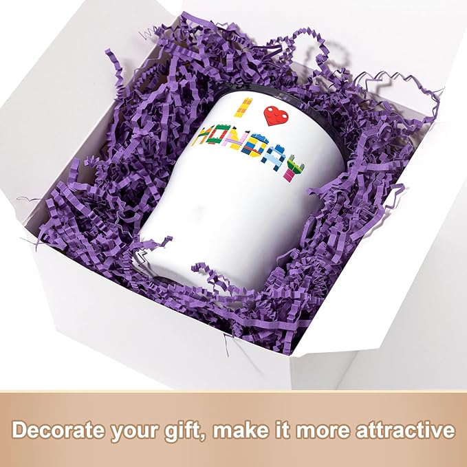 Wowxyz 2 LB Crinkle Cut Paper Shred Purple Crinkle Shredded Paper - Gift Box Baskets Bag Filler - Confetti Stuffing for Birthday, Holiday Gift Packaging Wrapping