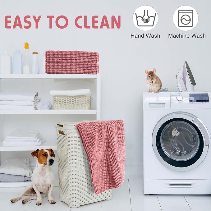 Amylove 4 Pcs Guinea Pig Cage Liner 12 x 12 Inch Washable Chenille Pee Pads Pet Dog Cat Bedding Training Mat Reusable for Small Animals Puppy Bunny Hamster Chinchilla