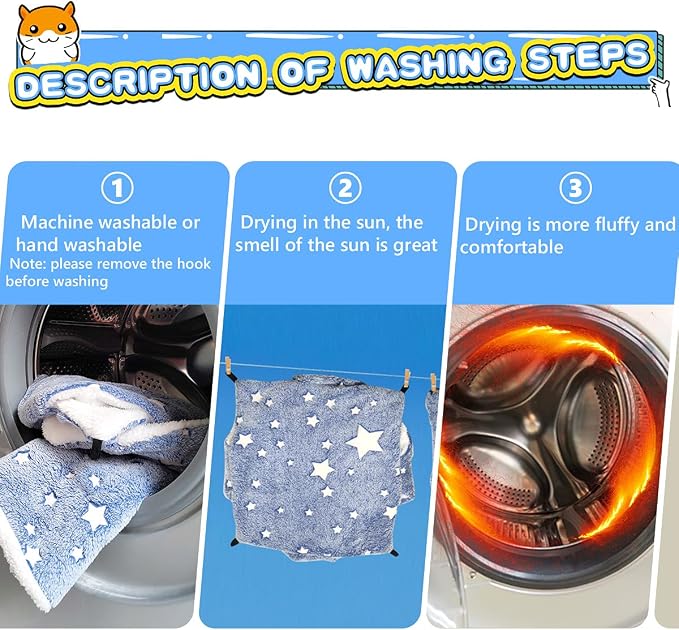 LEFTSTARER Noctilucent Luminous Guinea Pig Rat Hammock Bunkbed Hanging Tunnel and Soft Bed Mat for Ferret Hedgehog Squirrel Hideout Cage Accessories (2. Tunnel and Bunkbed)