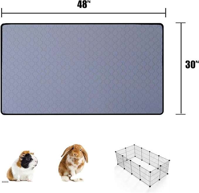 Waterproof Guinea Pig Cage Liners, Reusable Washable Pee Pads for Small Animals, Fast-Absorbing& Anti-Slip Guinea Pig Bedding for Guinea Pigs, Rabbits