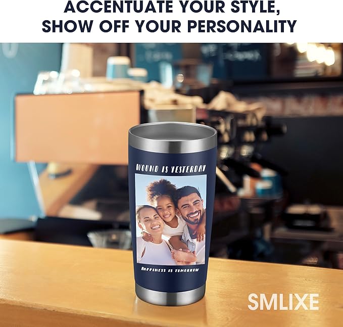 Personalized Custom Tumbler Print in USA 96 Pcs 20oz Stainless Steel Coffee Cup with Lid & Straw Double Wall Insulated Tumbler with Colorful Text Logo Photo