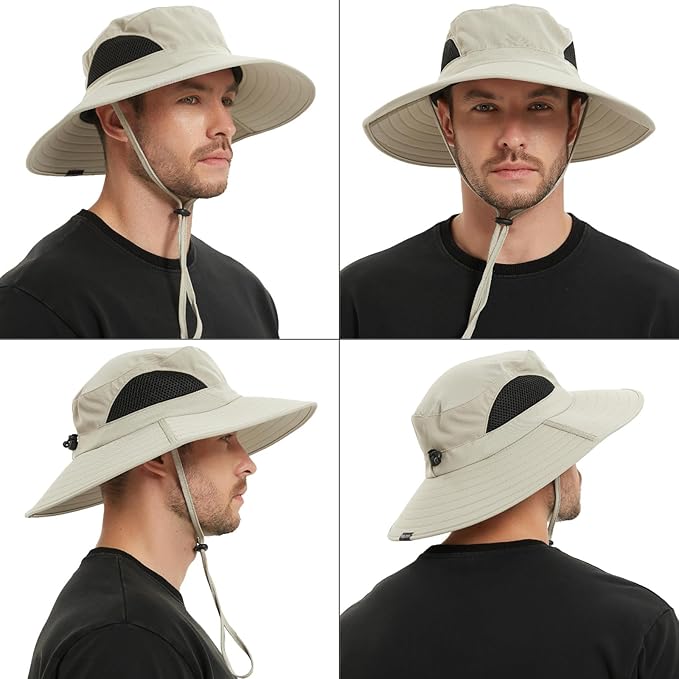 EINSKEY Wide Brim Sun Hat, UPF 50+ UV Protection Waterproof Packable Bucket Hat for Men & Women, Fishing Hiking Beach Garden