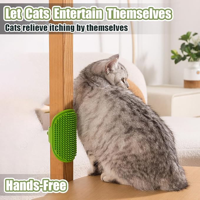 Bestac Pet Grooming Brush - Durable for Dogs & Cats, Ergonomic Handle, Soft Rubber Brush, Enhances Bath Efficiency, Ideal for Daily Fur Care & Bath Grooming of All Pets (Green, pack of 1)
