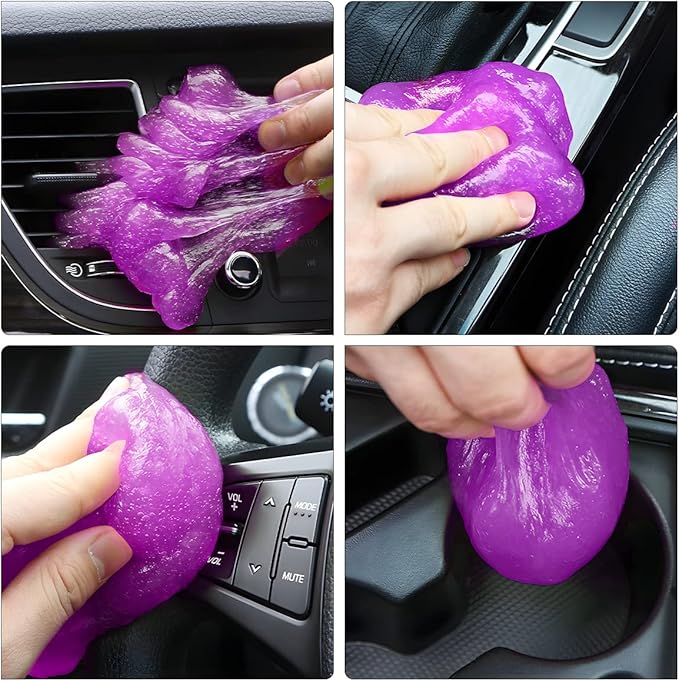 Moly Magnolia Cleaning Gel for Car, Auto Detailing Tools Car Interior Cleaner Putty, Dust Cleaning Mud Removal, Putty Cleaning Keyboard Cleaner for PC Laptop Keyboard Tablet Air Vents Camera (Purple)