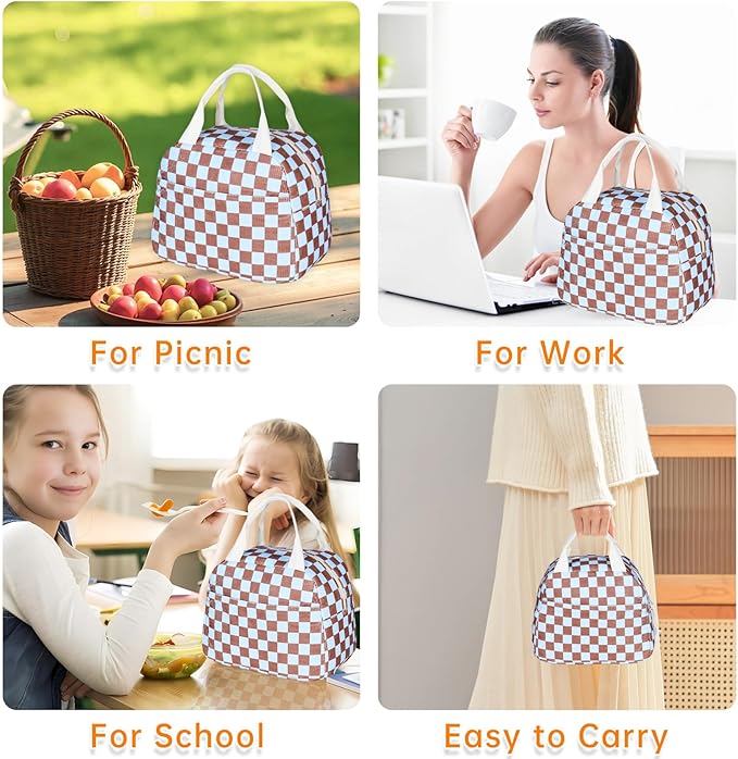 Lunch Bag for Women Men Girl,Large Cute Corduroy Lunch Tote Bags - Reusable Insulated Lunch Box for women with Handle, Leakproof WaterProof Design for Office, School, Work,Picnic.