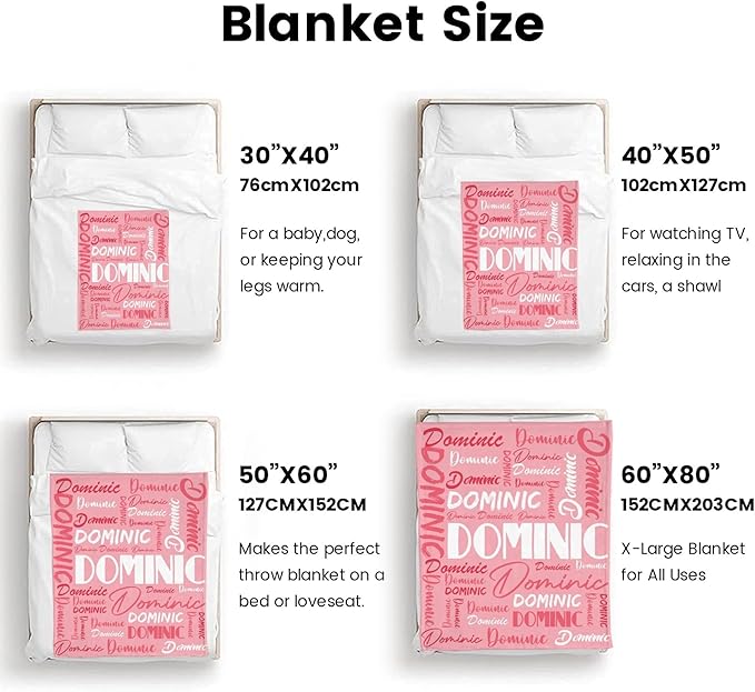 Dr.TOUGH Personalized Name Blanket Personalized Blanket for Adult Kids Flannel Customized Personalized Blankets and Throws