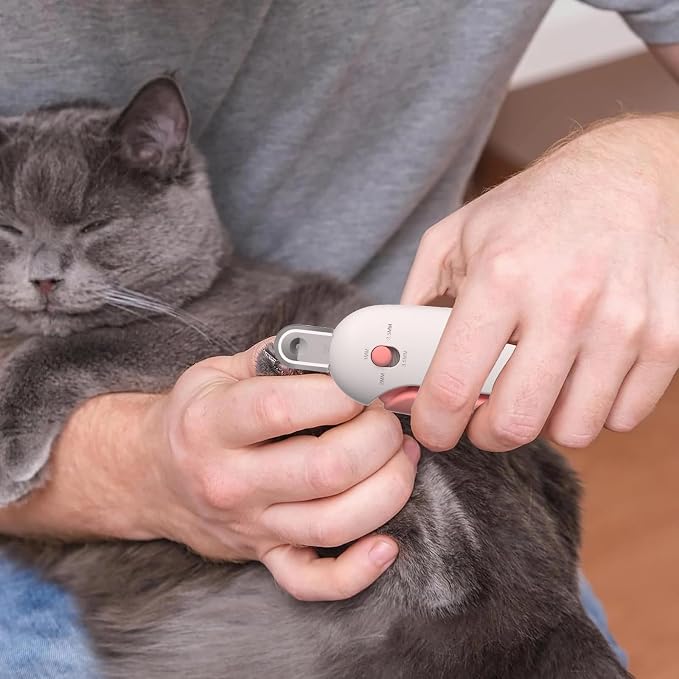 Adjustable Cat Nail Clipper to Avoid Excessive Cutting, Cat Nail Trimmer with Nail File, Pet Nail Clippers for Kitten Bunny Guinea Pig Rabbit Ferret (Pink)