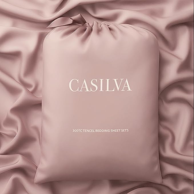 CASILVA Eucalyptus Sheets - Infused with Silver for Anti-Odor, Softer Than Silk Fibers, More Cooling Than Cotton - Perfect for Hot Sleepers & Sensitive Skin - 100% Tencel Lyocell - King Sheet Set