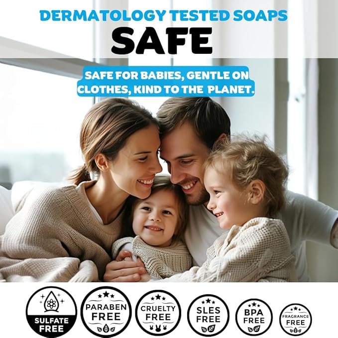 Organic Laundry Soap Bar with Lavender for Sensitive Skin - Delicate Stain Remover Clothes, Underwear, Collar - 7 pcs