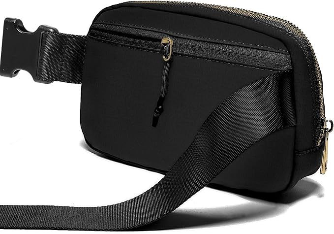 Gitus Belt Bag Fanny Pack Crossbody Bags with Initial Letter Patch Gifts for Wife Older Women Mother Coworker Bridesmaid Anniversary Travel Gifts Beach Gifts (Black-H)