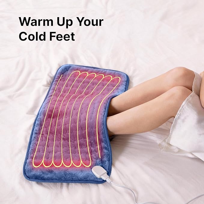 Blue Heating Pad Perfect Christmas, Mothers Day & Birthday Gifts for Women, Mom, Grandma, Soothing Electric Heat Wrap, Cozy Stocking Stuffer & White Elephant Gift