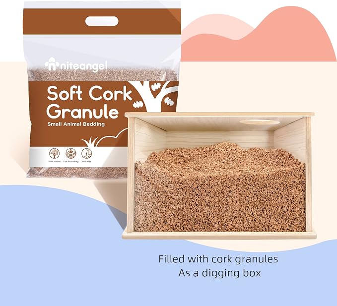 Niteangel Visible Hamster Digging Box for Syrian Dwarf Roborovski Campbell Hamsters Gerbils Mice Lemmings Degus or Other Small-Sized Pets (Burlywood)