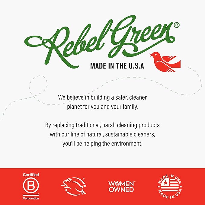 Rebel Green Natural All-Purpose Cleaning Spray - Plant-Based Multi-Surface Cleaner with Essential Oils for Kitchen, Bath, Countertops and More - Peppermint & Lemon Scent - 16 oz - 1 Pack