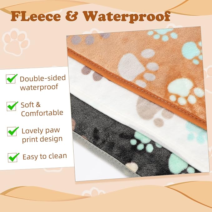 YUEPET 3 Pack Waterproof Guinea Pig Blankets, Fleece Cage Liners, M | Guinea Pig Fleece Cage Liners, Waterproof Backing, Machine Washable, Soft Fleece bunny blanket, 35 x 24 in