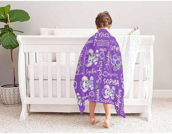 D-Story Ship Next Day, Personalized Baby Blanket, Custom Baby Blanket with Name for Girls and Boys, Elephant Blankets, Personalized Baby Gifts