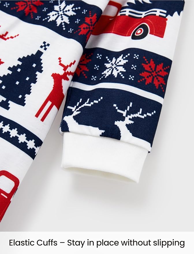 PATPAT Christmas Family Matching Pajama Sets Includes Christmas Socks - Perfect for Family Photos & Holiday Celebrations