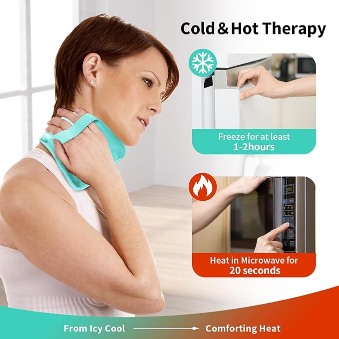 Gel Ice Pack for Injuries Reusable Soft Freezer Ice Bag with Strap- Hot Cold Compress Packs for Swelling Bruises Surgery Knee Shoulder Foot Back Ankle Neck Elbow Wisdom Tooth-1 Pack