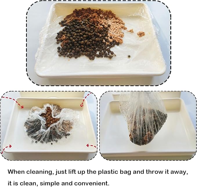 Disposable Small Animal Cage Liner Rabbit Litter Box Liners Tray Film Bags | Quick Cleanup Leak-Proof Pet Toilet Plastic Film Liner for Rabbit Guinea Pig Chinchilla Bird Cage & Litter Pan