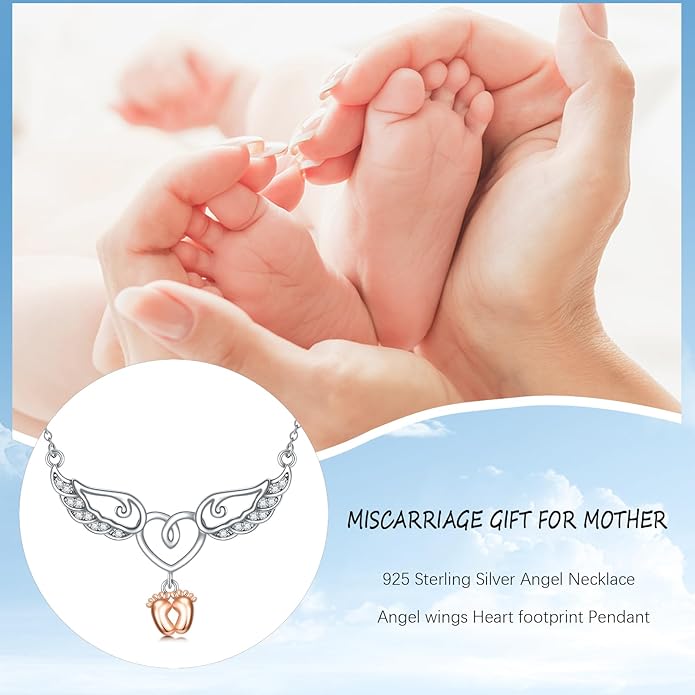 Angel Heart Miscarriage necklace loss of pregnancy for Mother 925 Sterling Silver necklace