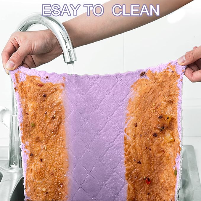 12 Pack Kitchen Cloth Dish Towels, 12x12 inch Soft Premium Dishcloths, Absorbent Microfiber Cleaning Cloth for Cleaning Dishes, Kitchen, Bathroom, Car
