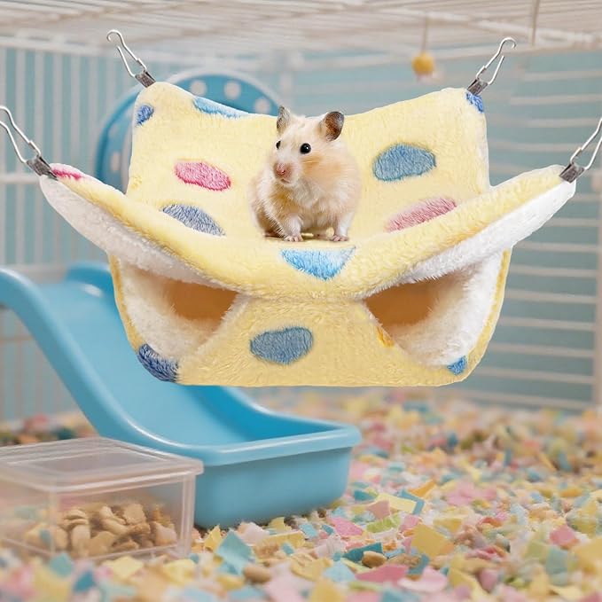 2 Pcs of Rat Hammocks Small Animal Hammock Rat Bed Guinea Pig Hammock Rats Cage Accessories for Small Animals Chinchilla Parrot Sugar Glider Ferret Squirrel