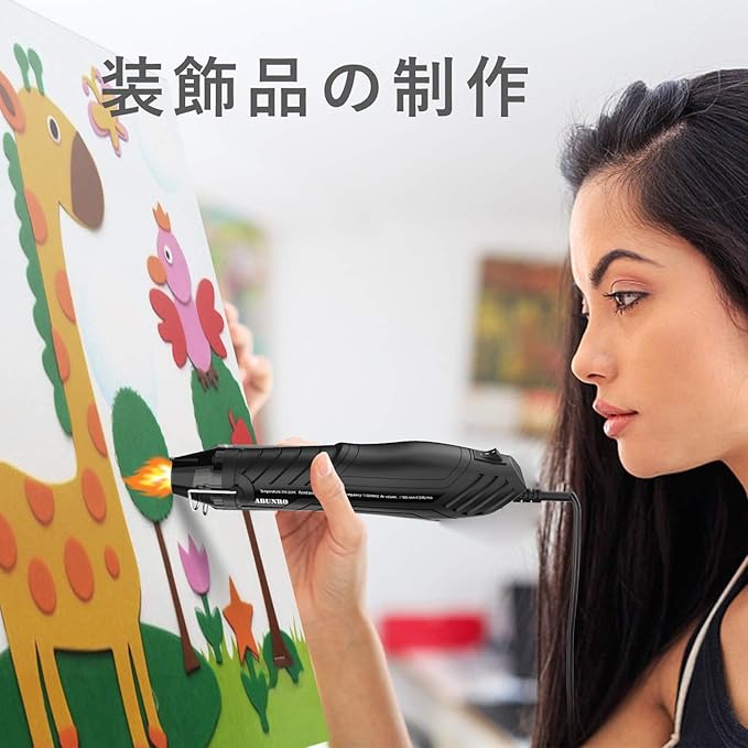 Mini Heat Gun, 2-Temp Settings 482℉ & 662℉(250℃& 350℃), 6.6FT Long Cable Fast Heat Hot Air Gun Tool with Reflector Nozzle, Overload Protection for Crafting, Vinyl Wrap and Shrink Tubing