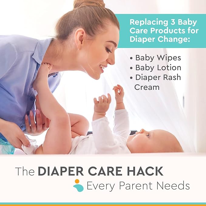 3-in-1 Diaper Care - Baby Cream, Cleanser & Baby Lotion Organic - Diaper Rash Cream - Baby Diaper Rash Ointment - Baby Care Products - Diaper Cream to Clean, Moisturize & Protect Baby Skin, 8 oz