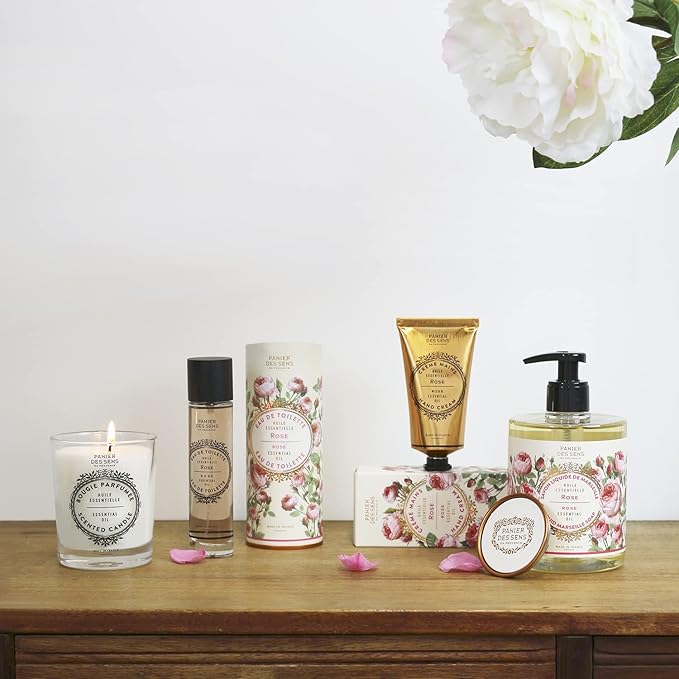 Panier des Sens β Rose Foaming Liquid Hand Wash & Moisturizing Hand Cream β Hand Soap and Lotion Set - with Coconut Oil, Shea Butter β French Hand Care β Gentle Formula β 97% Natural Ingredients