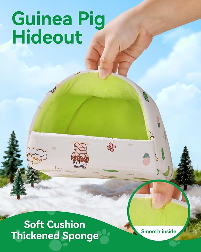 2 PCS Hamster Hideout,Washable Hamster Bed Hamster Bed Hut Hamster House, Small Animal Cage Accessories for Mouse Hedgehogs Ferrets Bearded Dragons and Rats