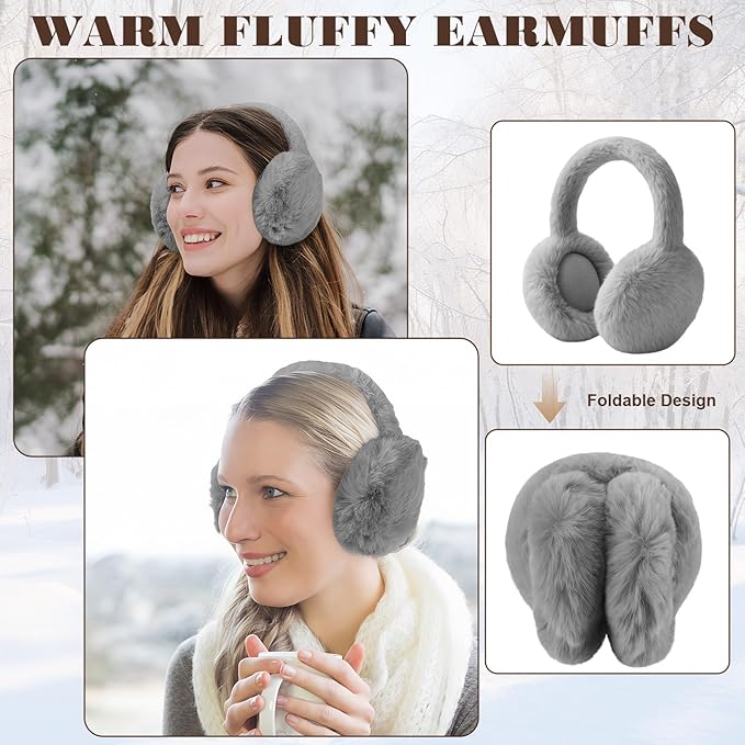 Geyoga 6 Pcs Winter Warm Set for Women Warm Beanies Hats Touchscreen Gloves Long Scarf Ear Muffs Socks Winter Gifts for Women