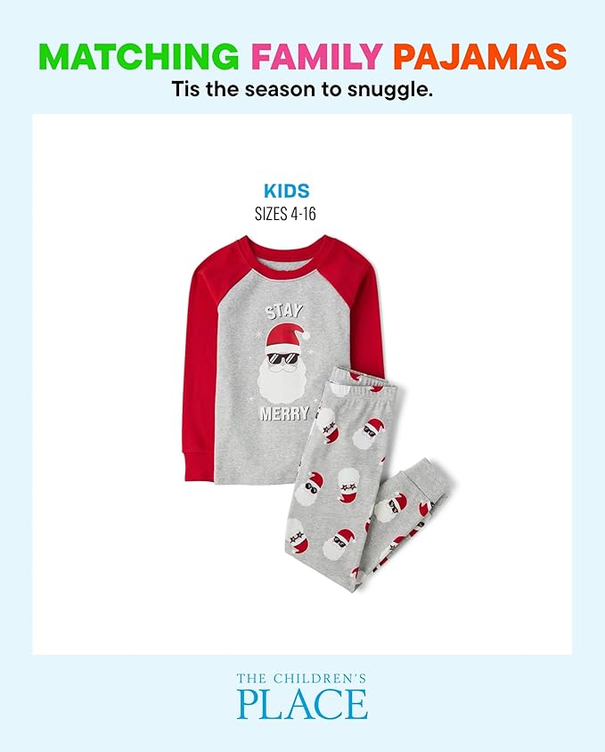 The Children's Place unisex-baby And Kids, Sibling Matching, Holiday Pajama Sets, Cotton