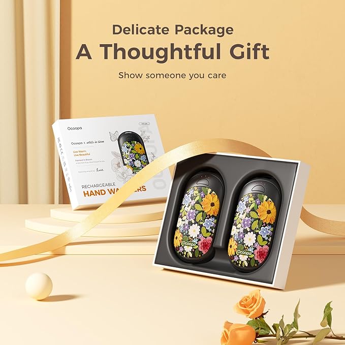 OCOOPA Magnetic Hand Warmers Rechargeable 2 Pack, UL Safety Heat 100-126°F, 3-Settings, Pocket-Sized, Max. 8 Hrs Long Lasting,Great for Raynauds, Golf, Hunting, Camping, Gifts for Men Women, UT3 Lite