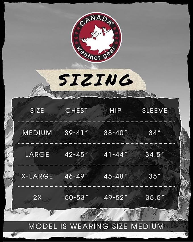 CANADA WEATHER GEAR Mens Winter Puffer Jacket - Heavyweight Insulated Ski Jacket Hooded Mens Coats Weather Resistant Coat