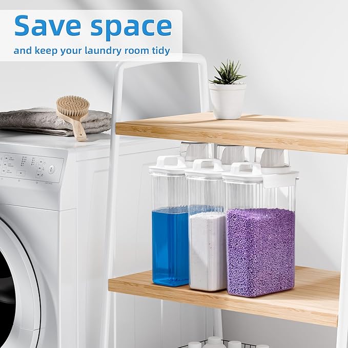Laundry Detergent Dispenser for Laundry Room,94oz Fabric Softener Dispenser,Liquid Laundry Detergent Container,Laundry Detergent Organizer for Laundry Room Organization with 6 Labels,3 Pack