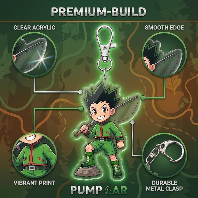 PumpCar Acrylic Keychain Double-Sided Charm Key Ring with Metal Clip Backpack Charm Bag and Car Key Accessory Collectible
