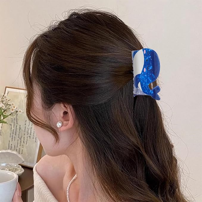 1pc Blue Dolphin Hair Claw Clips Ocean Animal Hair Clips with Cute Design Hair Claw for Thick Hair Thin Hair for Women Large Acrylic Summer Kawaii Hair Accessories Clamps Holiday Party