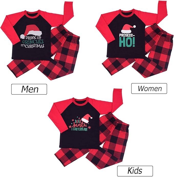 Matching Family Christmas Pajamas Sets, Holiday PJs with Top and Pants, Cute 2 Piece Sleepwear for Couples/Women/Men