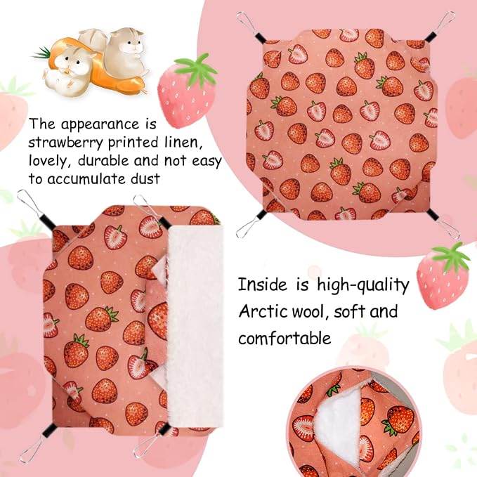 LYART Guinea Pig Rat Ferret Hammock and Warm Bed Small Pet Hideout Tunnel Cave Hanging Bunkbed Hammock Cage Toy for Hamster Sugar Glider Squirrel (5.Three-Layer Hammock)