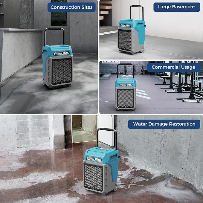 ALORAIR LGR Commercial Dehumidifier with Pump & Drain Hose, Portable Industrial Dehumidifiers with Wheels for Water Damage Restore, Basement, Garage, 5 Years Warranty