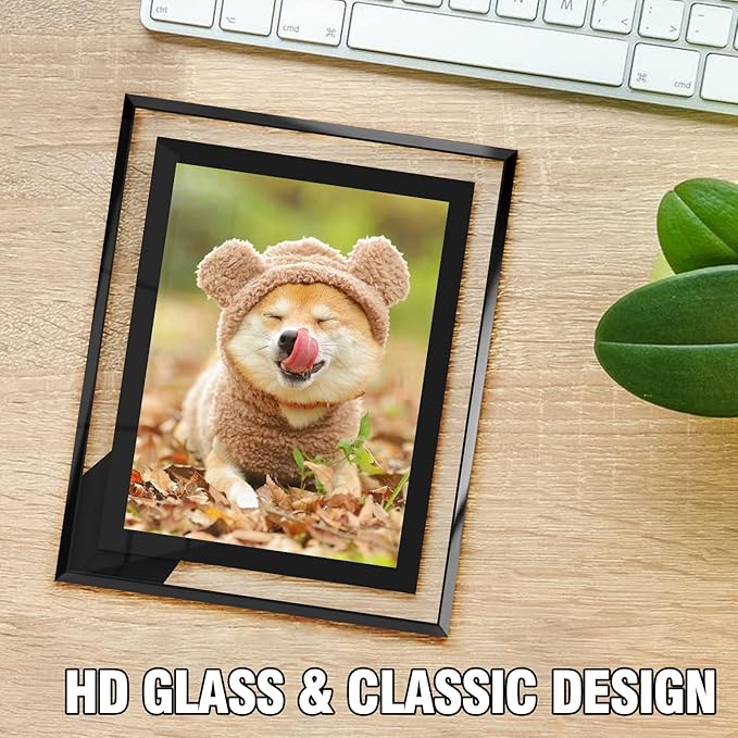 5x7 Picture Frames Black - Set of 2, HD Real Glass 5 by 7 Photo Frame for Tabletop Display, Wedding Birthday Christmas Day Gifts (5 x 7, Black)