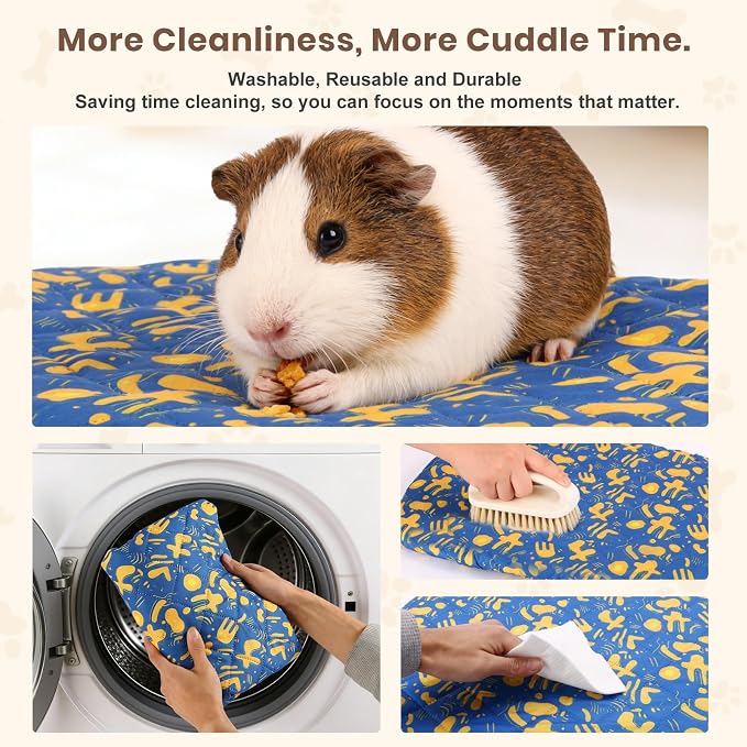 Fitted Liners for Ferret Nation, Critter Nation Cage - Washable Liner for Ferrets, Chinchillas, Rats, Guinea Pig, Hedgehogs & Other Small Animals - Waterproof Cage Accessory (Double Unit Set)