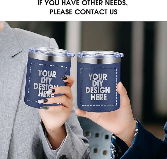 Personalized Custom Tumbler Print in USA 12oz Stainless Steel Travel Coffee Cup with Lid & Straw Double Wall Insulated Mug With Colorful Text Logo Photo