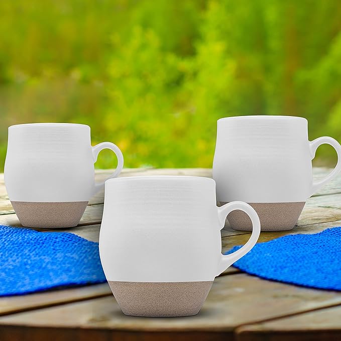 DISCOUNT PROMOS 10 Admiral Ceramic Mugs Set, 16 oz. - Stoneware, Drinkware, Coffee, C-handle - White