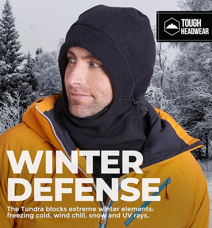 Tough Headwear Fleece Balaclava Ski Mask - Windproof Cold Weather Gear - Hunting Essentials - Ski Mask for Men
