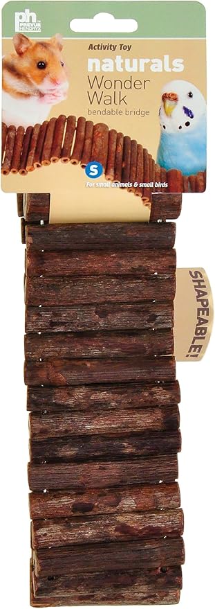 Prevue Pet Products Natural Wonder Walk Ladder | Small Hanging Wooden & Wire Activity Ladder Toy for Small Birds, Gerbils, Hamsters & Mice