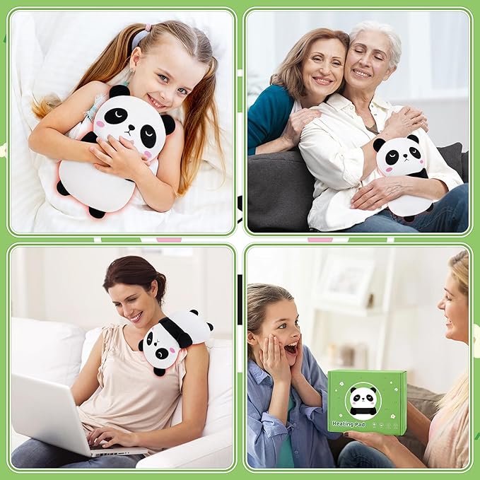 Panda Microwavable Heating Pad for Period Cramps,Cute Animal Microwave Heating Pad for Kids Women,Panda Plush Heated Pad for Birthday Mother's Day,Heating Pads for Pain Relief with Lavender Scented