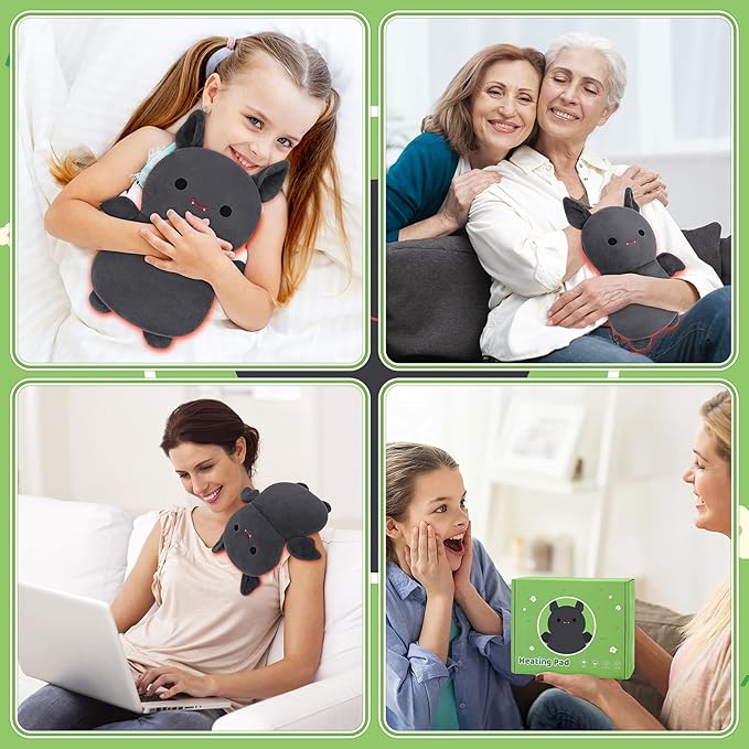 Bat Microwavable Heating Pad for Kid and Women, Plush Animal Microwave Heating Pad for Cramps & Period Pain Relief, Lavender Scented Heated Pad for Neck Knee Pain, Warmer Pad for Birthday Mother's Day